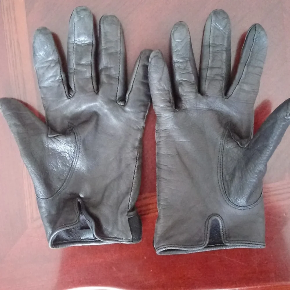 Vintage Fur Trim Leather Gloves